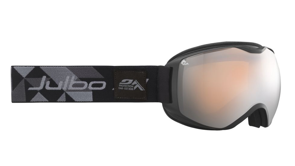 JULBO Quantum Ski Goggles,Black/Grey,Cat 3 Lenses w/Multilayer Fire Flash, Large 73712145