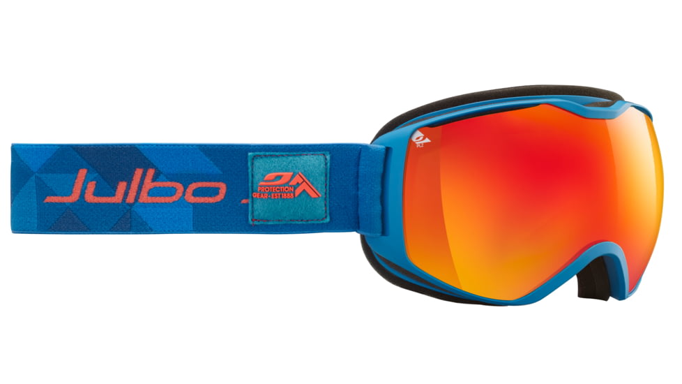 JULBO Quantum Ski Goggles,Blue/Orange,Orange Screen Polarized Cat 3 Lenses w/Multilayer Fire Flash, Large 73791125