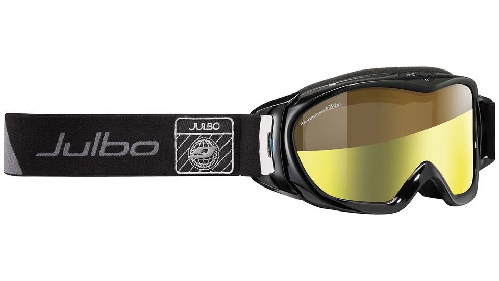 Julbo Revolution Goggles, Black w/Zebra Light Double Cylindrical Lenses And A Light Gold Flash Treatment 71831143