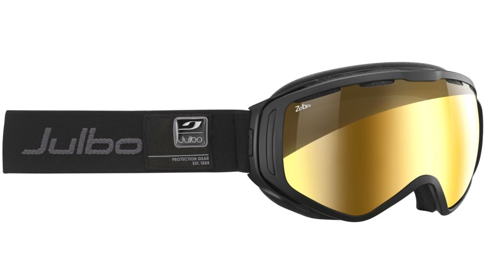 JULBO Titan Ski Goggles,Black,Zebra Lenses w/Gold Flash, XL 74131145