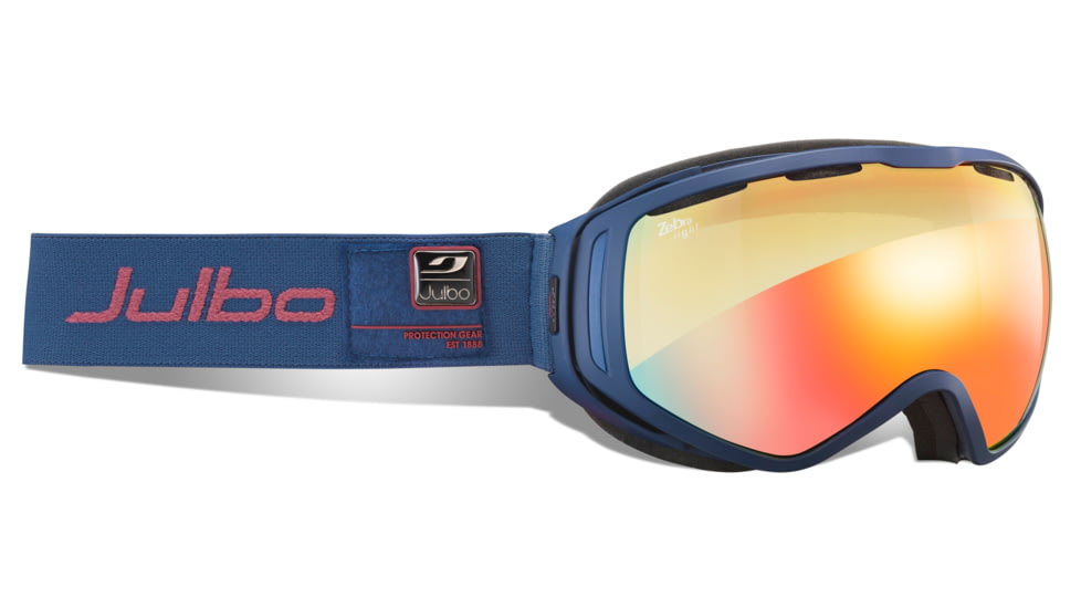 JULBO Titan Ski Goggles,Navy Blue,Snow Tiger Lenses w/Multilayer Fire Flash, XL 74131125