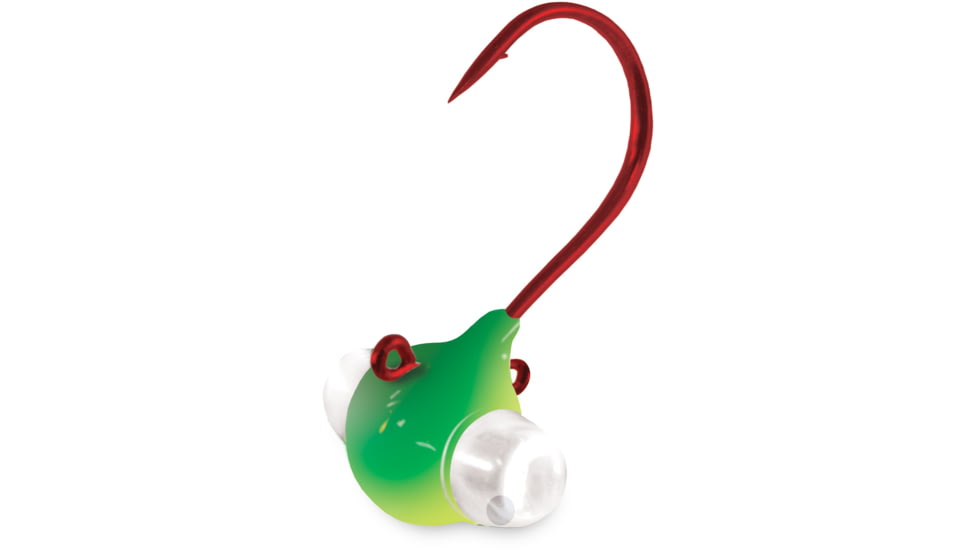 Kalins Fishing Kalin Google Eye Live Bait Series Jig, 1/4oz, Chartreuse Green, GELB14-CH/GRN