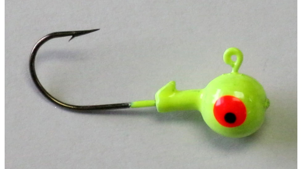 Kalins Fishing Kalin Roundhead Jig, 1/8oz, Size 1 Hook, Chartreuse, 10/Pack, RH18-3