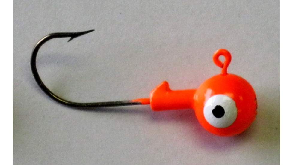 Kalins Fishing Kalin Roundhead Jig, 1/8oz, Size 1 Hook, Orange, 10/Pack, RH18-11