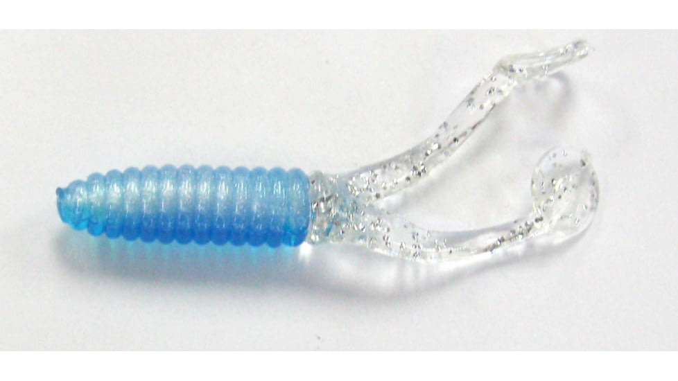 Kalin's Fishing Kalin Triple Threat Crappie Scrub TwinTail Soft Bait, 4, 1.75in, Blue/Silver, TSC10-814