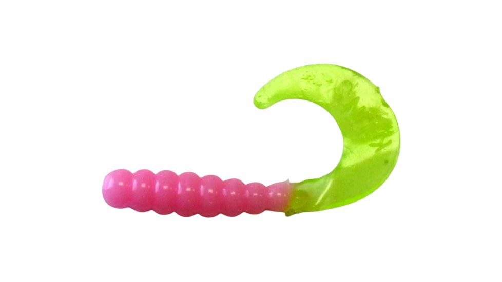 Kalin's Fishing Triple Threat Grub, 10, 2in, Bubblegum/Chartreuse Tail, 2TG10-997