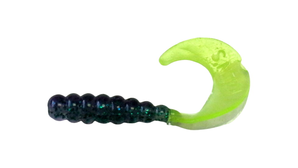 Kalin's Fishing Triple Threat Grub, 10, 2in, Junebug/Chartreuse Tail, 2TG10-820