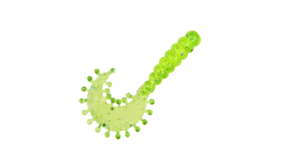 Kalins Fishing Triple Tickle Grub - 10Pk - Chartreuse Hologram, 2XT10-533