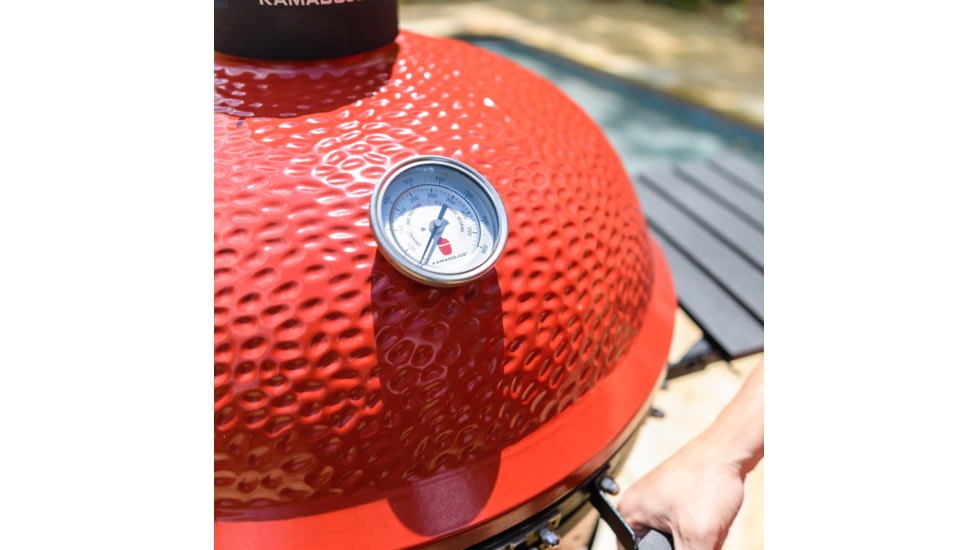 Kamado Joe Big Joe II 24 inch Charcoal Grill, Ceramic, Red, Large, BJ24RHC