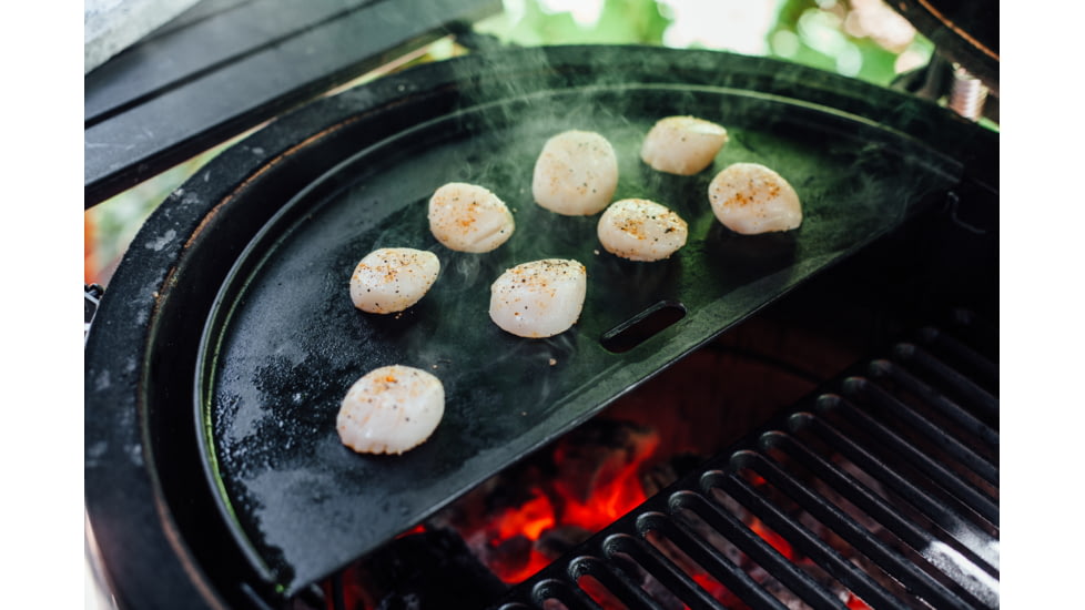 Kamado Joe Classic Joe Half Moon Cast Iron Reversible Griddle, Black, Medium, KJ-HCIGRIDDLE