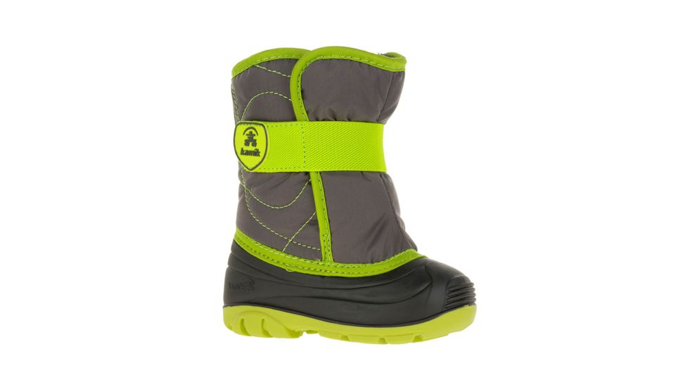 Kamik Snowbug 3 Winter Boot, Charcoal Lime, 7, NK9082S-CLM-7