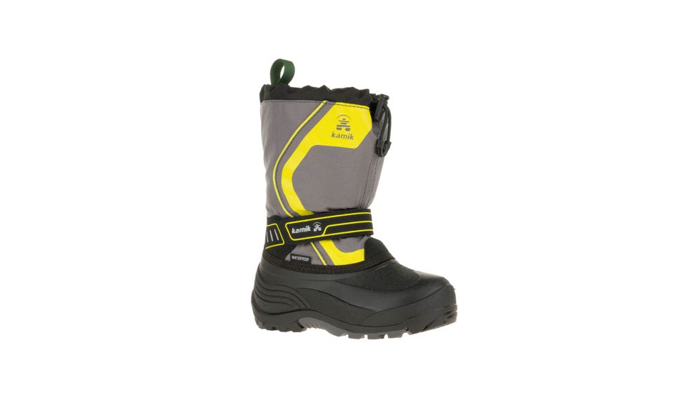 Kamik Snowcoast 3 Boots - Boys, Charcoal/Sulfur, 4, NK4420S-CHA-4