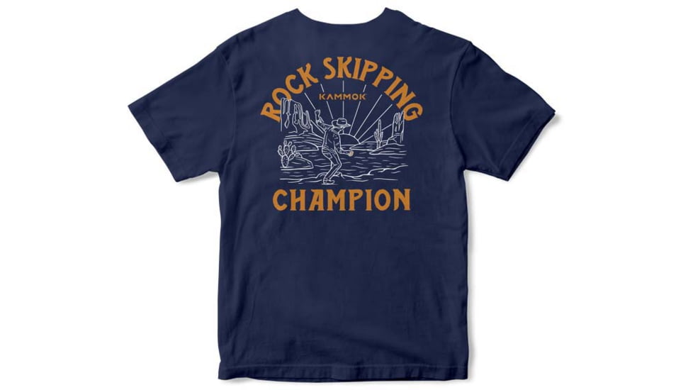 Kammok Rock Skipper Organic Cotton T-Shirt - Mens, Midnight Blue, Large, Tee-Shirt-ROCKSKIP-LBLU