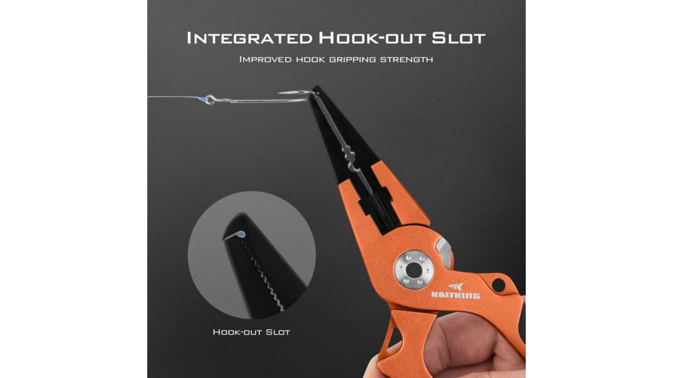 Kast King Gila Aluminum Straight Nose Plier, Burnt Orange, 7.5in, KKTATLSPLR8SALGIBTO
