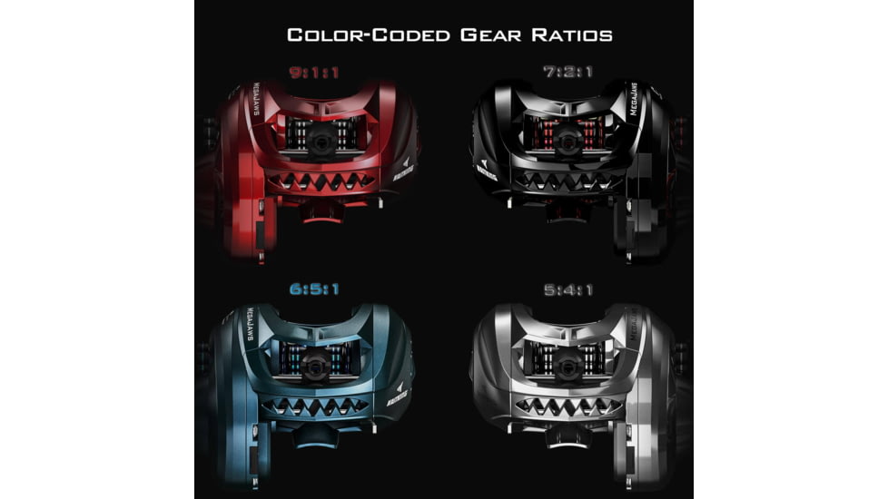 Kast King MegaJaws Baitcasting Reels w/AutoMag Dual Braking System, Right, 5.4:1, KKRLCSTMJ54RSIC