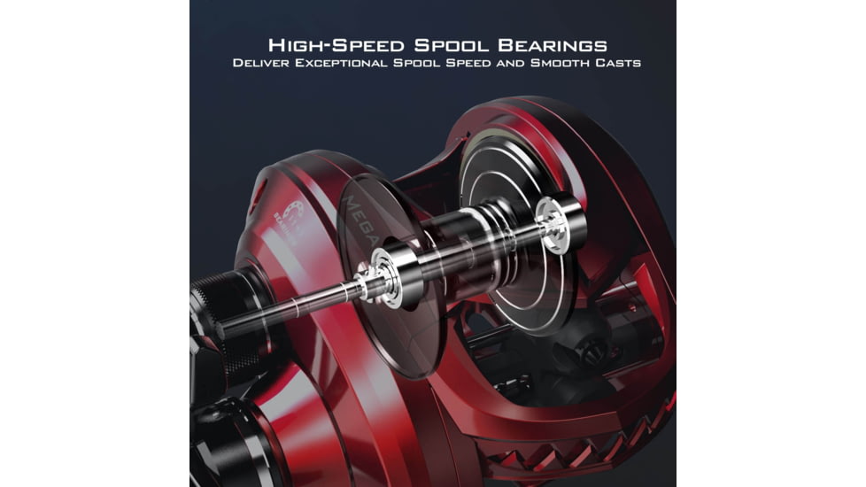 Kast King MegaJaws Baitcasting Reels w/AutoMag Dual Braking System, Right, 5.4:1, KKRLCSTMJ54RSIC
