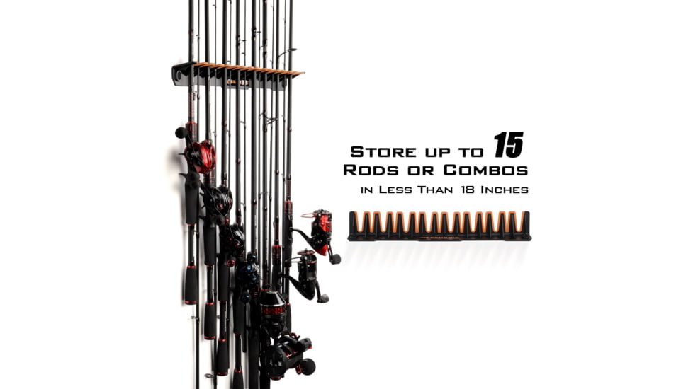 Kast King Patented V15 Vertical Fishing Rod Holder, Orange/Black, 2pc, KKTAROMRRV15BK2