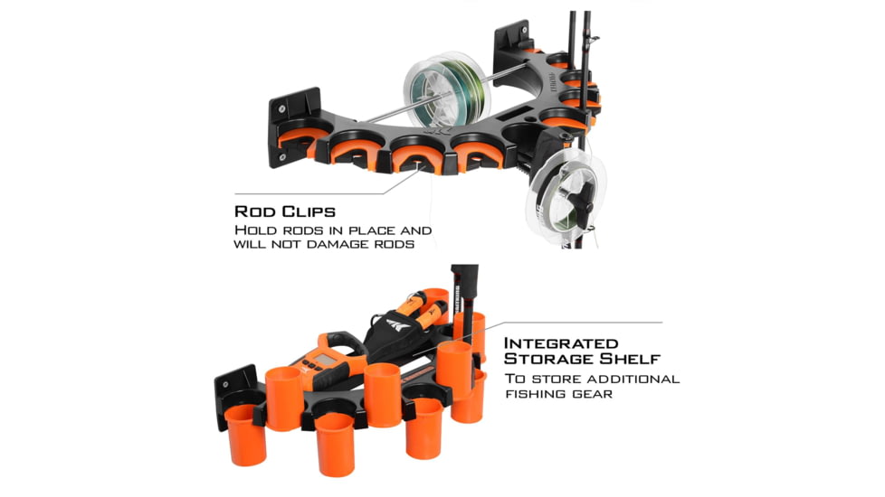 Kast King V10LS Spooling Station and Rod Rack, Orange/Black, KKTAROMRRV10LSOR