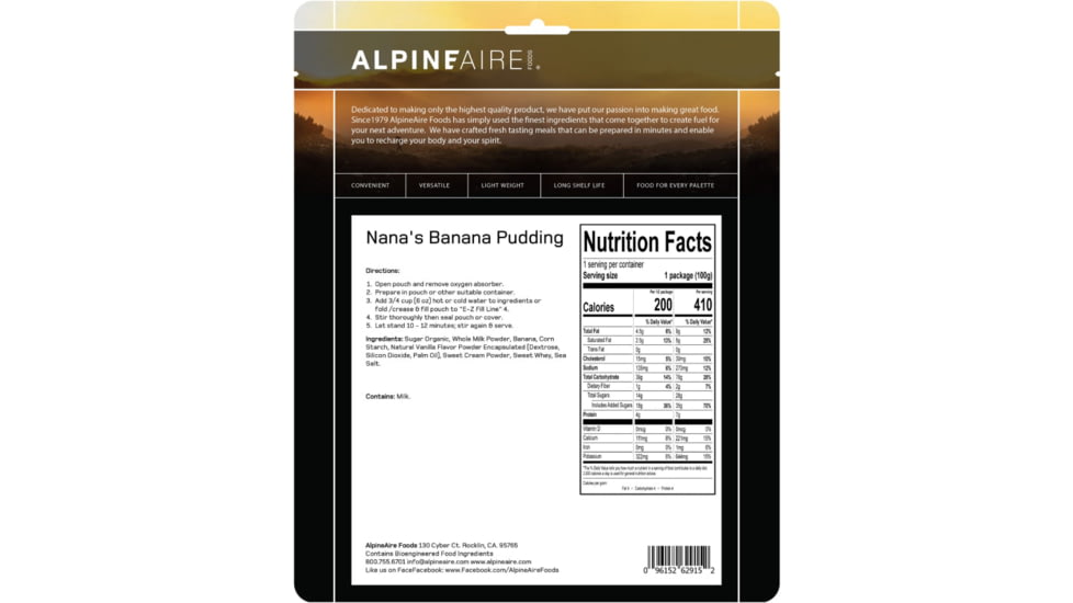 Katadyn Alpine Aire Foods Nanas Banana Puddling, 60225