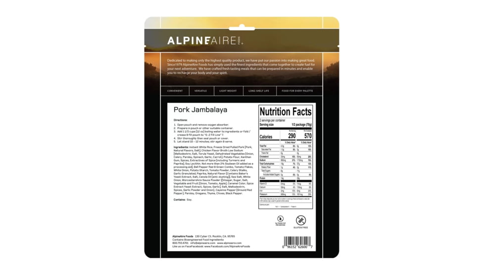 Katadyn Alpine Aire Foods Pork Jambalaya, 60600