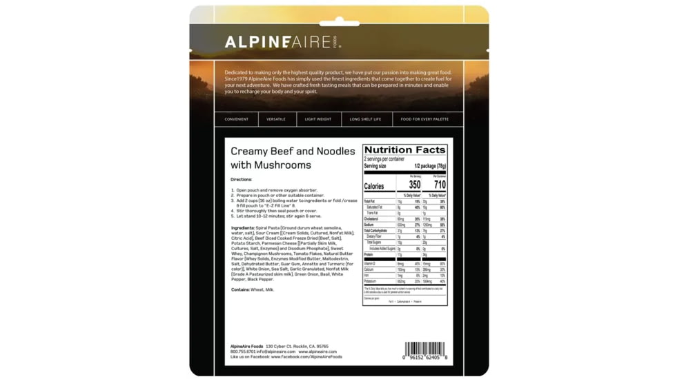 Katadyn Creamy Beef and Noodles w/Mushrooms, One Size, 62405