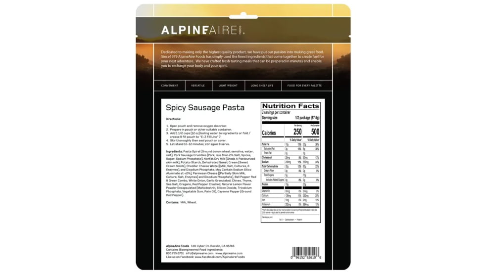 Katadyn Spicy Sausage Pasta, One Size, 62610