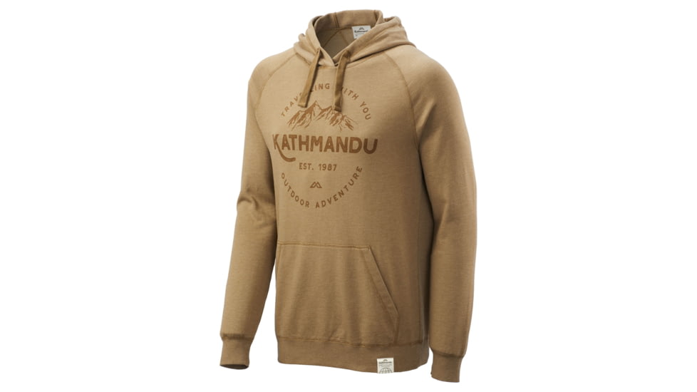 Kathmandu KMD Earth Hooded Pullover - Mens, Golden Brown/Outdoor Adventure Print, S, 15117/NIB/S