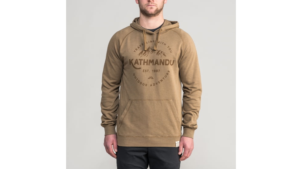 Kathmandu KMD Earth Hooded Pullover - Mens, Golden Brown/Outdoor Adventure Print, S, 15117/NIB/S