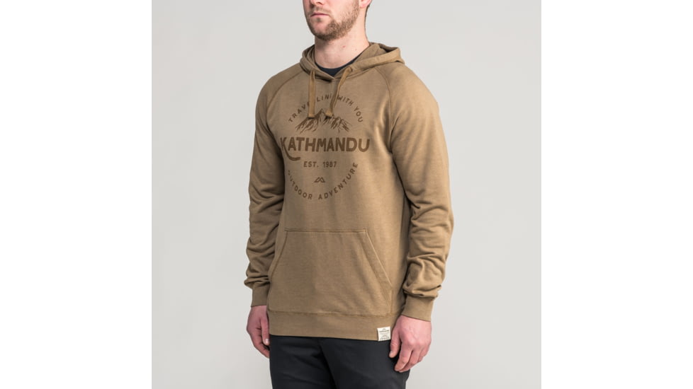 Kathmandu KMD Earth Hooded Pullover - Mens, Golden Brown/Outdoor Adventure Print, S, 15117/NIB/S
