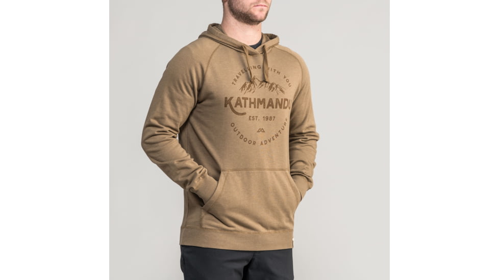 Kathmandu KMD Earth Hooded Pullover - Mens, Golden Brown/Outdoor Adventure Print, S, 15117/NIB/S