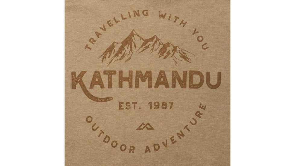 Kathmandu KMD Earth Hooded Pullover - Mens, Golden Brown/Outdoor Adventure Print, S, 15117/NIB/S