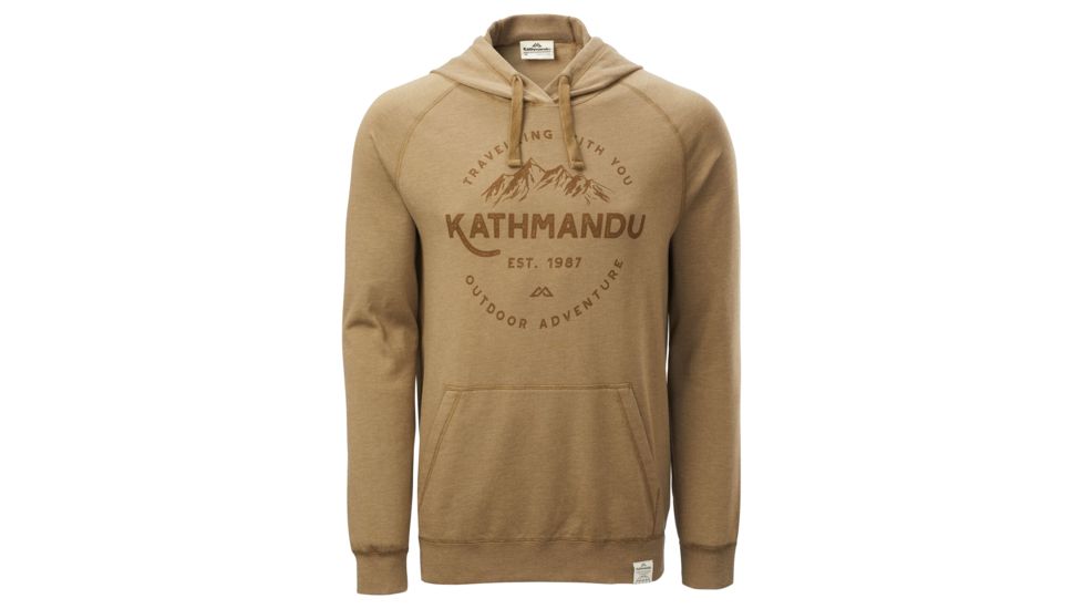 Kathmandu KMD Earth Hooded Pullover - Mens, Golden Brown/Outdoor Adventure Print, S, 15117/NIB/S