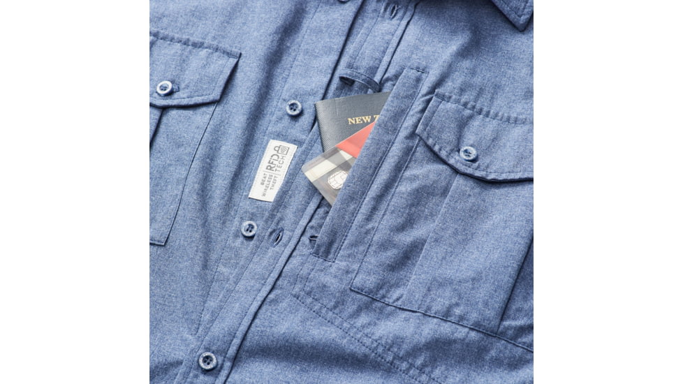 Kathmandu RFIDtech Long Sleeve Shirt - Mens, Mid Blue Marle, Extra Large, A0339/I60/XL