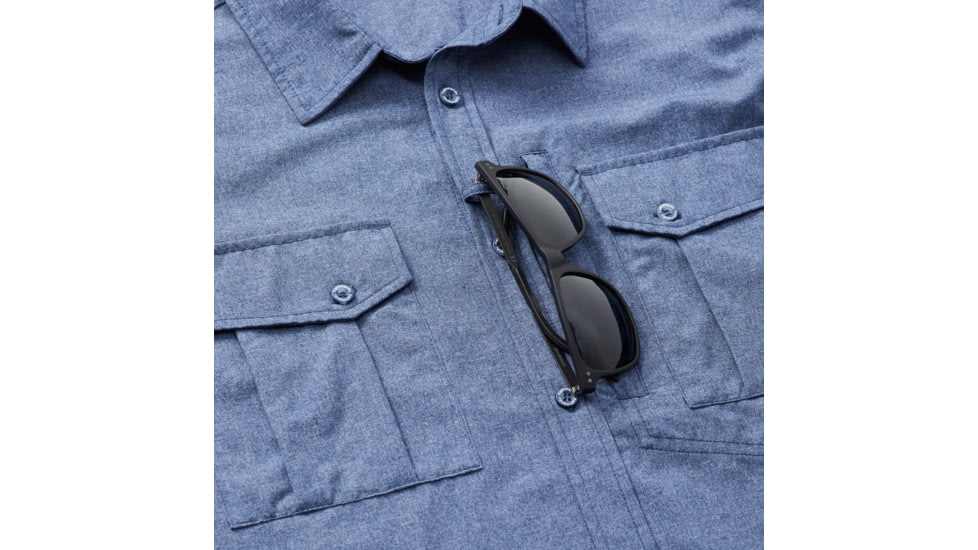 Kathmandu RFIDtech Long Sleeve Shirt - Mens, Mid Blue Marle, Extra Large, A0339/I60/XL