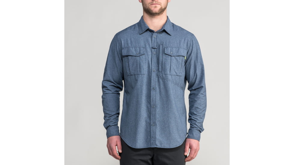 Kathmandu RFIDtech Long Sleeve Shirt - Mens, Mid Blue Marle, Extra Large, A0339/I60/XL