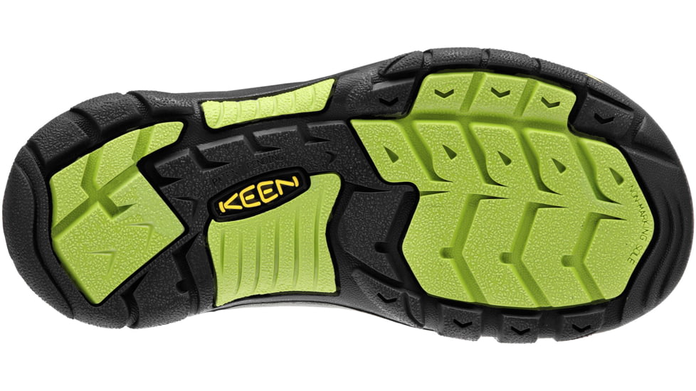 KEEN Big Kids Newport H2 Sandals, Black/Lime Green, 2, 1009965-505-2