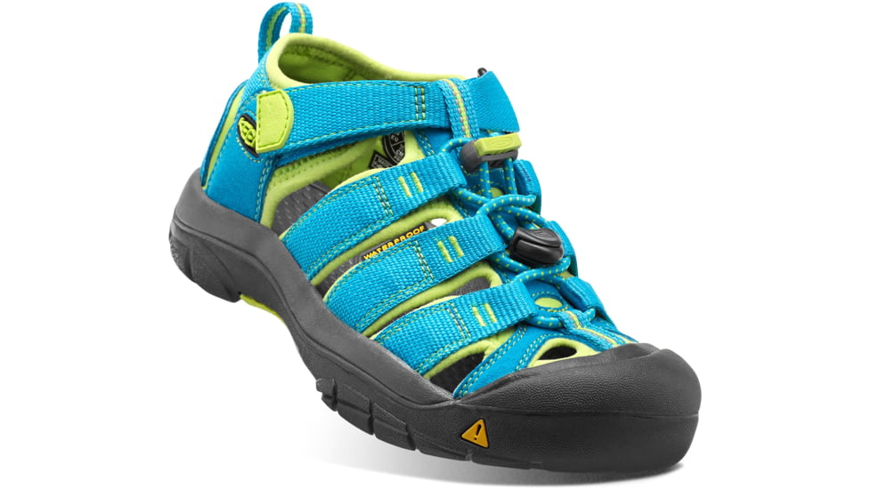KEEN Big Kids Newport H2 Sandals, Hawaiian Blue/Green Glow, 1, 1012314-415-1