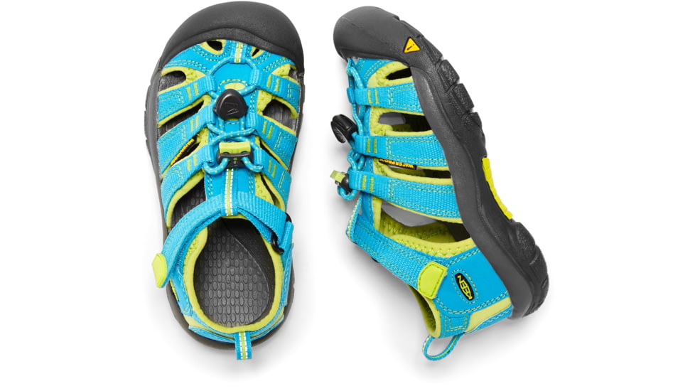 KEEN Big Kids Newport H2 Sandals, Hawaiian Blue/Green Glow, 1, 1012314-415-1