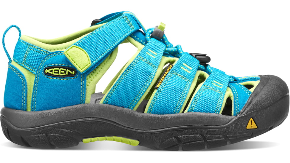 KEEN Big Kids Newport H2 Sandals, Hawaiian Blue/Green Glow, 1, 1012314-415-1