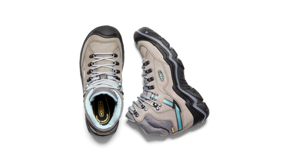 KEEN Durand II Mid Waterproof Hiking Boots - Womens, Grey Flannel/Steel Grey, Medium, 8.5, 1020776-001-8.5