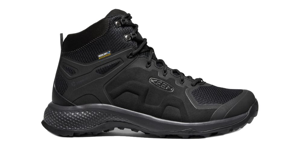 KEEN Explore Mid Waterproof Hiking Boot- Men's, Black/Star White