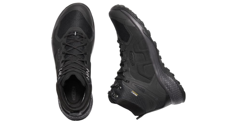 KEEN Explore Mid Waterproof Hiking Boot- Men's, Black/Star White, Medium, 10, 1021602-005-10