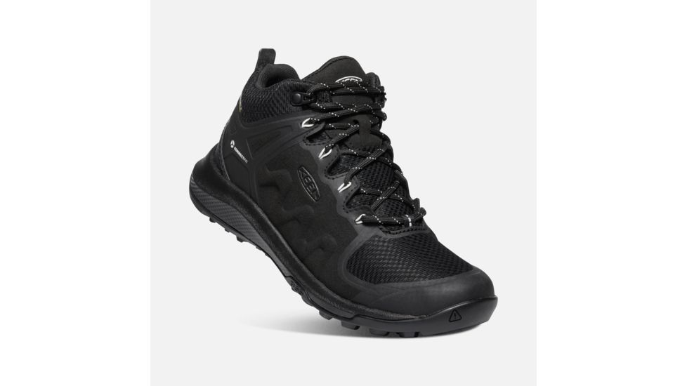 KEEN Explore Mid Waterproof Hiking Boot- Mens, Black/Star White, Medium, 13, 1021602-005-13