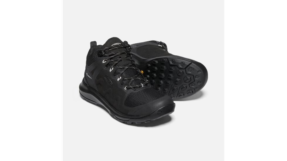 KEEN Explore Mid Waterproof Hiking Boot- Mens, Black/Star White, Medium, 13, 1021602-005-13