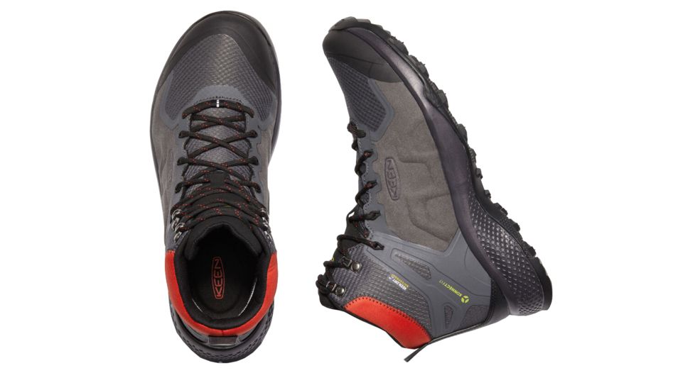 KEEN Explore Mid Wp - Men's, Magnet/Bright Red, Medium, 7.5, 1021608-007-7.5