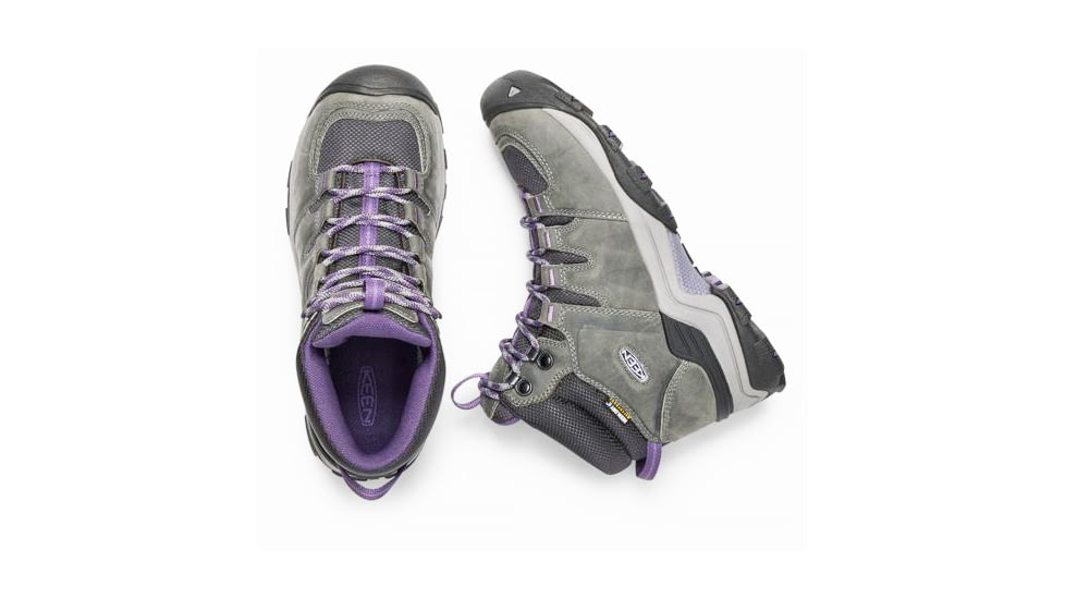 KEEN Gypsum Ii Mid Waterproof Hiking Boots - Women's, Earl Grey/Purple Plumeria, 7.5 US, 1017679-1-7.5