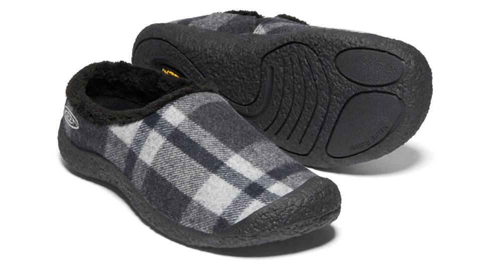 KEEN Howser Slide Slippers - Womens, Black Plaid/Black, Medium, 9, 1021846-001-9