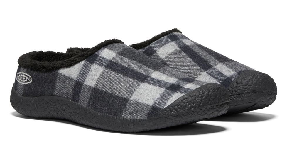 KEEN Howser Slide Slippers - Womens, Black Plaid/Black, Medium, 9, 1021846-001-9