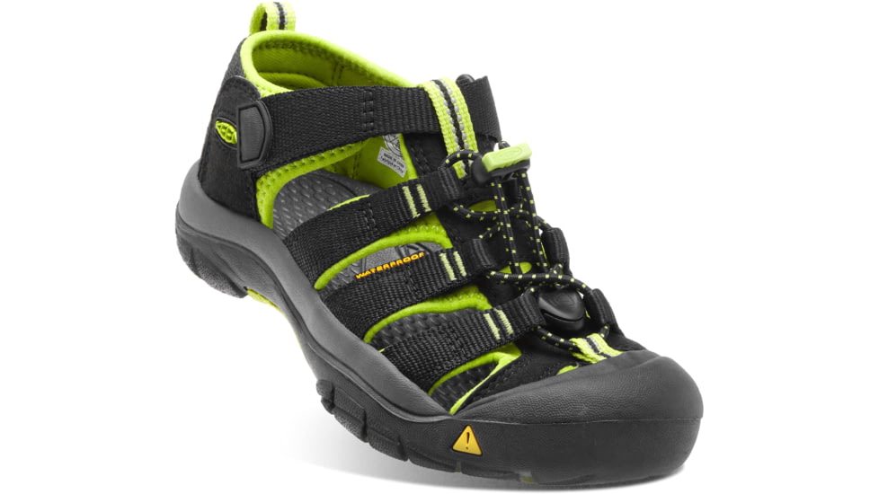 KEEN Little Kids Newport H2 Sandals, Black/Lime Green, 8, 1009942-505-8