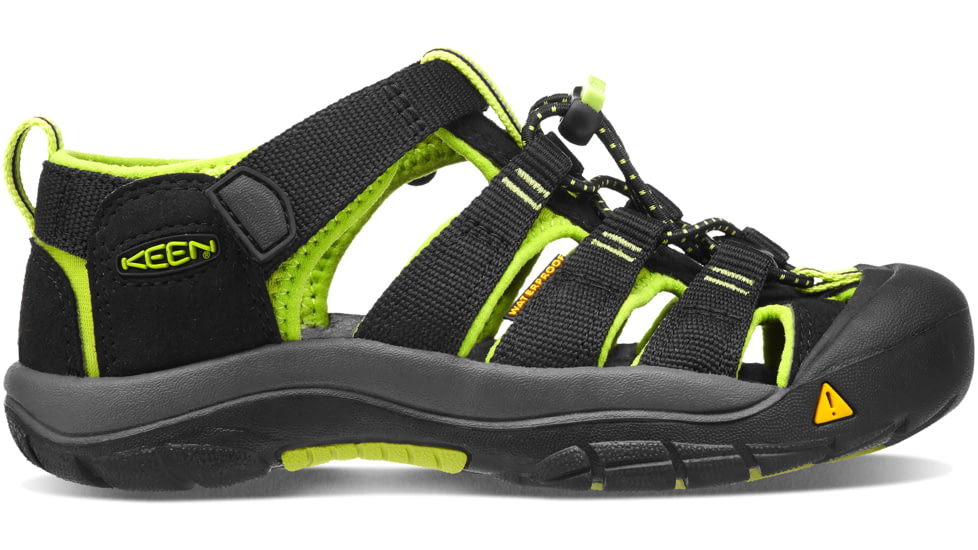 KEEN Little Kids Newport H2 Sandals, Black/Lime Green, 8, 1009942-505-8